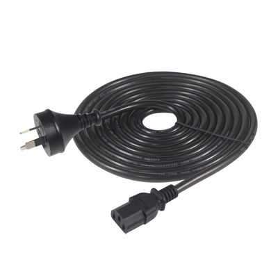 SAA certifié AU 2-Pin Plug to IEC C13 Cordon d'alimentation, 250V 10A H05VV-F 3x0.75mm2 cuivre pur pour PC / serveur / appareil électroménager