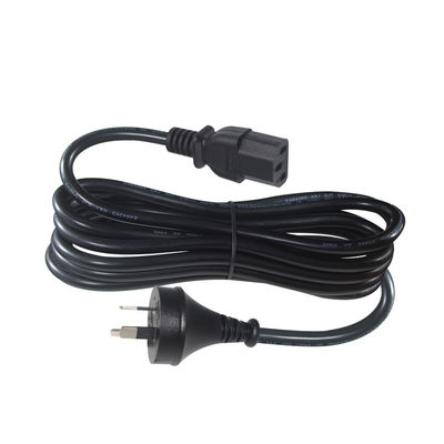SAA certifié AU 2-Pin Plug to IEC C13 Cordon d'alimentation, 250V 10A H05VV-F 3x0.75mm2 cuivre pur pour PC / serveur / appareil électroménager