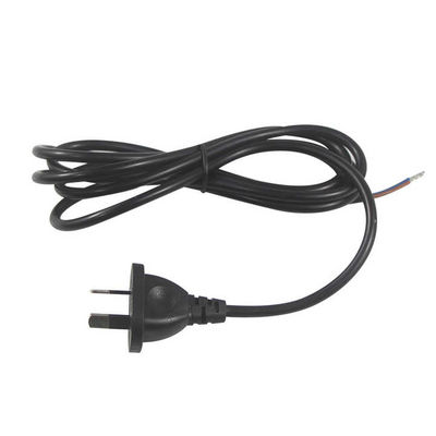 SAA certifié AU 2-Pin Plug to Stripped & Tinned Power Cord H03VV-F 2x0.75mm2 PVC Jacket Conducteur en cuivre nu pour appareil électroménager/usage industriel