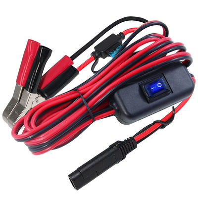 Sae câble d'extension de fil de recharge avec 12v sur commutateur d'arrêt de courant 14awg à clip d'alligator 2 épingles accélérateur rapide pinces de batterie