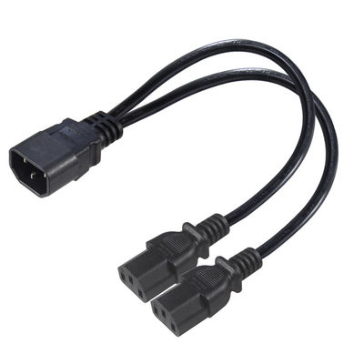 16AWG C14 à 2xC13 câble d'alimentation pour serveur/équipement industriel 300V 10A ROHS certifié 3 prises