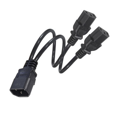 16AWG C14 à 2xC13 câble d'alimentation pour serveur/équipement industriel 300V 10A ROHS certifié 3 prises