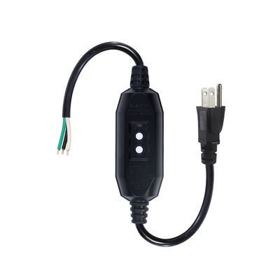 Cordon d'alimentation industriel de qualité lourde 18AWG NEMA 5-15P avec protection RCD et extrémités de fil nu pour machines et appareils ménagers