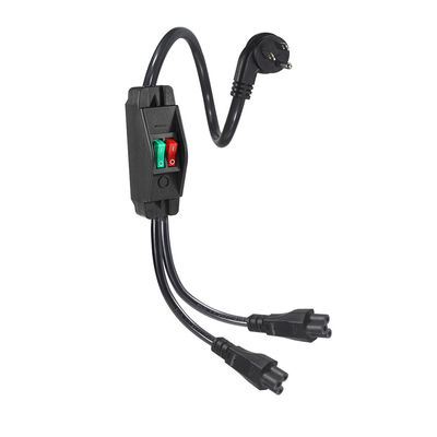 NEMA 5-15P à double séparateur de puissance C5 IEC avec commutateur 125V 10A
