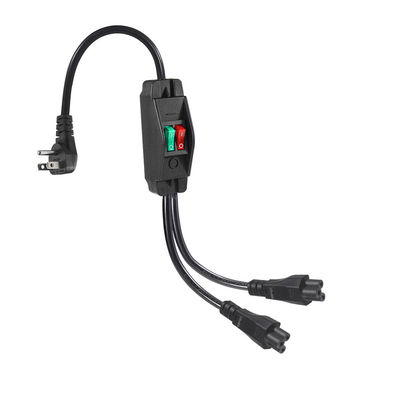 NEMA 5-15P à double séparateur de puissance C5 IEC avec commutateur 125V 10A