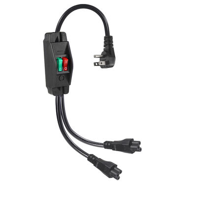 NEMA 5-15P à double séparateur de puissance C5 IEC avec commutateur 125V 10A