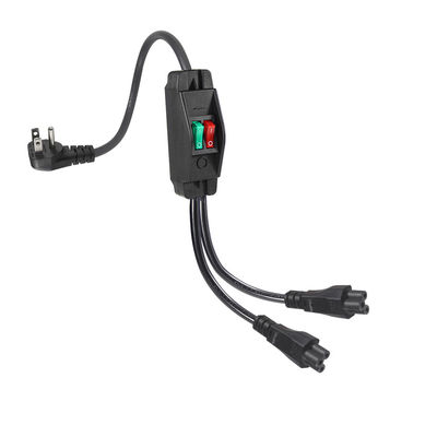 NEMA 5-15P à double séparateur de puissance C5 IEC avec commutateur 125V 10A