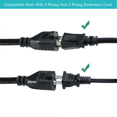 14 AWG SPT-3 câble d'alimentation à fil plat NEMA 5-15P à 5-15R prise à lame droite 15A 125V câble flexible pour usage industriel / domestique