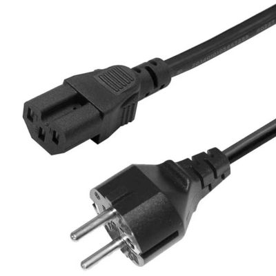 Cordon d'alimentation 10A 250V certifié UE 2Pin à C15 avec VDE/CE Sécurité pour appareil électroménager et rack de serveur (1.2M Heavy Duty)