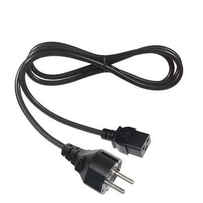 1.2M Cable électrique EU à C19 de qualité industrielle pour l'utilisation de serveurs / centres de données 10A 250V CE certifié RoHS