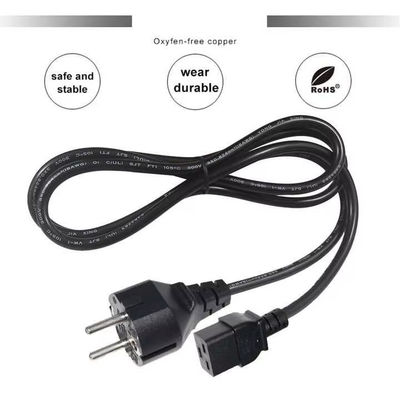 1.2M Cable électrique EU à C19 de qualité industrielle pour l'utilisation de serveurs / centres de données 10A 250V CE certifié RoHS