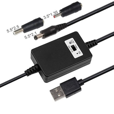 USB A mâle à DC5,5*2,1 mm câble de tension 5V à 9V/12V convertisseur pour les appareils d'alimentation avec protection contre la surcharge