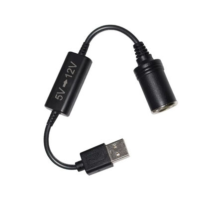 5V à 12V câble d'adaptateur USB pour voiture câble de convertisseur pas à pas avec prise d'allume-cigare, pour téléphone GPS Dash Cam, 24W de recharge sûre