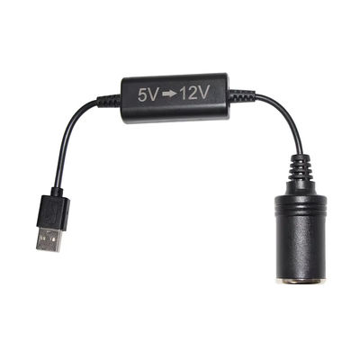 5V à 12V câble d'adaptateur USB pour voiture câble de convertisseur pas à pas avec prise d'allume-cigare, pour téléphone GPS Dash Cam, 24W de recharge sûre