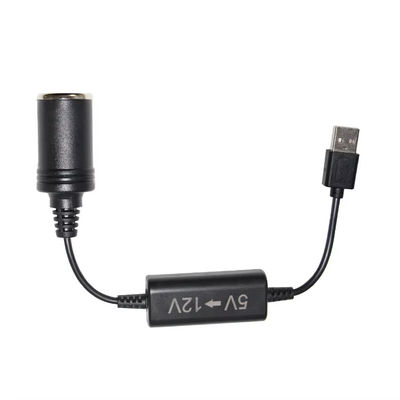 5V à 12V câble d'adaptateur USB pour voiture câble de convertisseur pas à pas avec prise d'allume-cigare, pour téléphone GPS Dash Cam, 24W de recharge sûre