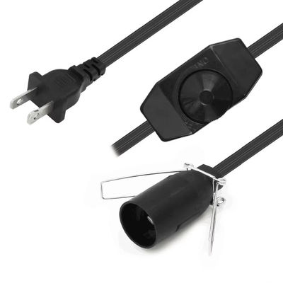 NEMA 1-15P to E14 Socket Adapter Cable with Dimmer, Power Plug Converter for Light Bulb Lamp Holder SPT-2 18AWG Le câble est équipé d'une prise de courant