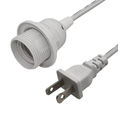 Cable d'adaptateur de prise résistant à la flamme durable avec prise d'ampoule E26 et commutateur d'atténuation en ligne, NEMA 1-15P à convertisseur E26