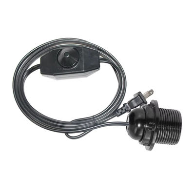 Cable d'adaptateur de prise résistant à la flamme durable avec prise d'ampoule E26 et commutateur d'atténuation en ligne, NEMA 1-15P à convertisseur E26