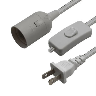 NEMA 1-15P E14 câble de conversion de prise avec commutateur 303 - 3 broches de prise à l'adaptateur d'ampoule pour lampe de table / lustre (125V 3A)
