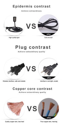 NEMA 1-15P à E27 câble de conversion avec commutateur réglable de l'atténuateur pour la prise du porte-lampe à trois broches 15A 250V