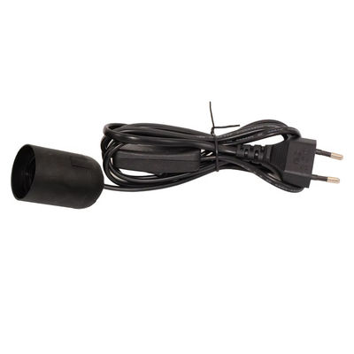 Cable de support d'ampoule EU E27 à fiche durable avec commutateur 303 et prise à deux broches pour éclairage intérieur/extérieur - certifié CE (220-240V)