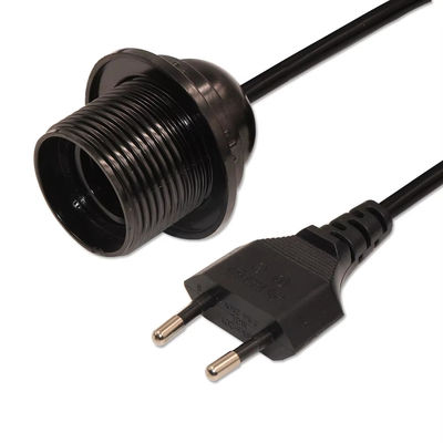Cable réglable pour porte-ampoules UE E26 avec interrupteur de gradation rotatif pour éclairage domestique, 250V 4A certifié CE (noir)