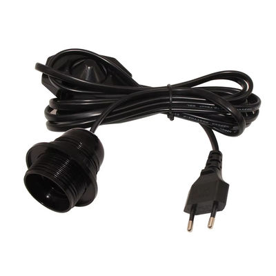 Cable réglable pour porte-ampoules UE E26 avec interrupteur de gradation rotatif pour éclairage domestique, 250V 4A certifié CE (noir)
