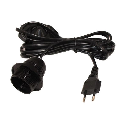 Cable réglable pour porte-ampoules UE E26 avec interrupteur de gradation rotatif pour éclairage domestique, 250V 4A certifié CE (noir)