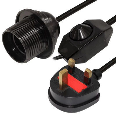 E26 Royaume-Uni Télécommande à prise de courant, câble d'adaptateur d'ampoule pour lampe de table, contact en laiton, 5A 250V