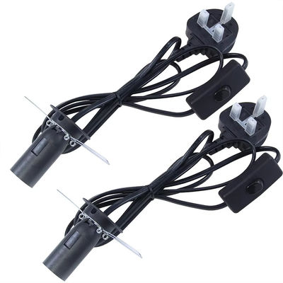 E14 Lamp Socket Converter Cable with UK Plug & 303 Switch, 250V 3A pour les équipements d'éclairage vintage