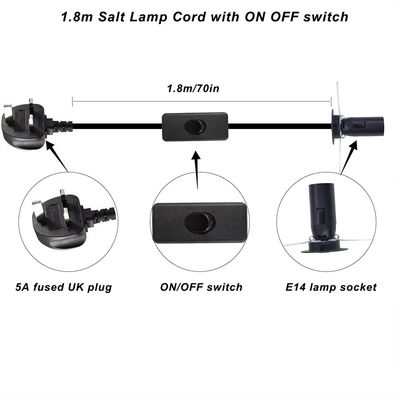 E14 Lamp Socket Converter Cable with UK Plug & 303 Switch, 250V 3A pour les équipements d'éclairage vintage