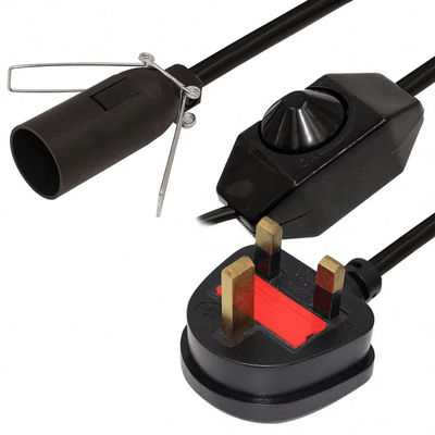 UK Plug E14 Adaptateur d'ampoule avec commutateur réglable et certification CE