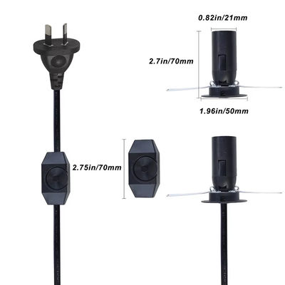 Porteur d'ampoule E14 réglable et tournable avec prise AU et interrupteur d'atténuation pour l'éclairage à domicile et au bureau, 110-250V IP20 (certifié CE)