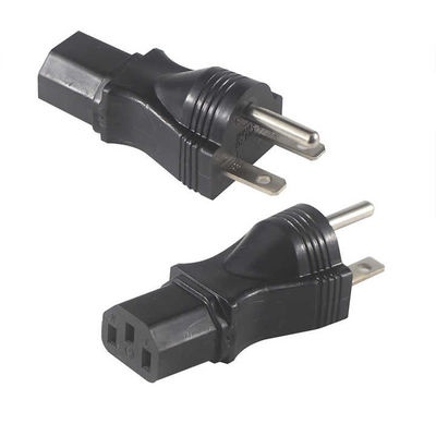 Fiche adaptateur d'alimentation NEMA 5-15P vers IEC 320 C13, 125V 15A, certifié UL