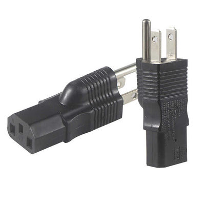 Fiche adaptateur d'alimentation NEMA 5-15P vers IEC 320 C13, 125V 15A, certifié UL