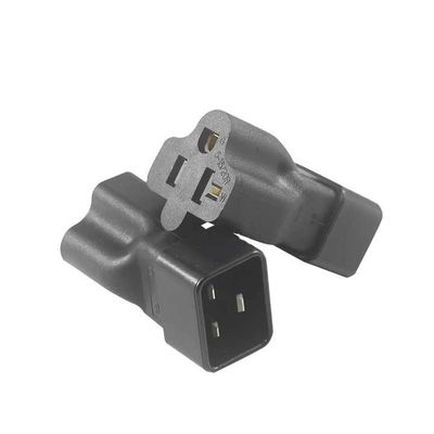 NEMA 5-15R à IEC 320 Adaptateur de prise de convertisseur C20 pour centre de données/usage industriel, connecteur d'alimentation durable de 250 V 15 A