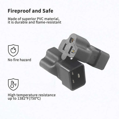 NEMA 5-15R à IEC 320 Adaptateur de prise de convertisseur C20 pour centre de données/usage industriel, connecteur d'alimentation durable de 250 V 15 A