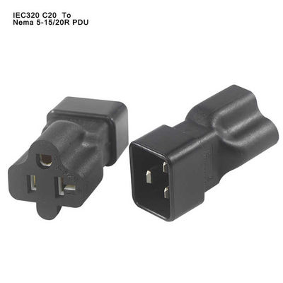 NEMA 5-15R à IEC 320 Adaptateur de prise de convertisseur C20 pour centre de données/usage industriel, connecteur d'alimentation durable de 250 V 15 A
