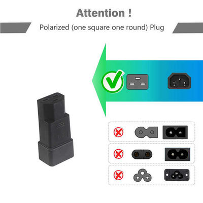 Intensité d'entrée de courant prise d'adaptateur électrique certifiée CE pour équipement industriel/dispositifs médicaux avec connecteur C13 à C20 IEC de 100 à 240 V CA