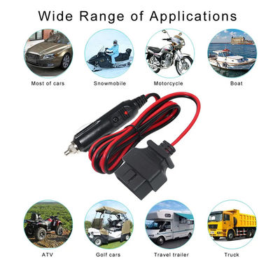 Allume-cigare universel pour voiture vers câble OBD2 12V-24V 16 pieds