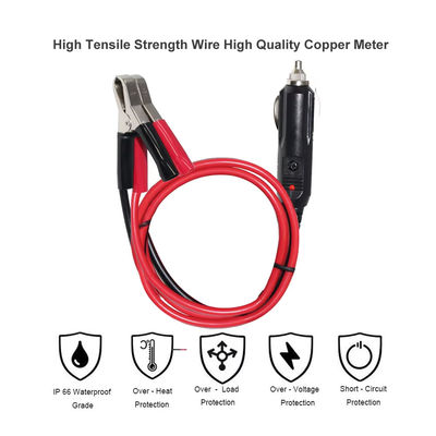 12V/24V allume-cigare à pinces de batterie câble d'adaptateur pour l'alimentation d'urgence de voiture chargeur solaire dispositif portable 16AWG