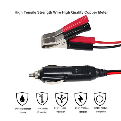 12V/24V allume-cigare à pinces de batterie câble d'adaptateur pour l'alimentation d'urgence de voiture chargeur solaire dispositif portable 16AWG