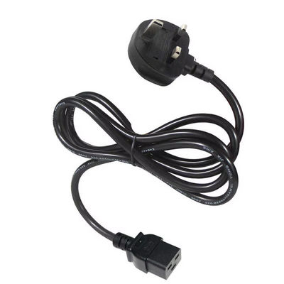 Royaume-Uni à C19 câble de câble électrique pour centres de données 16A 250V 14AWG 1.2M noir BS1363 Sécurité certifiée