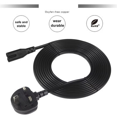 Corde électrique C7 UK 1.5M 250V 2.5A PVC pour ordinateur portable