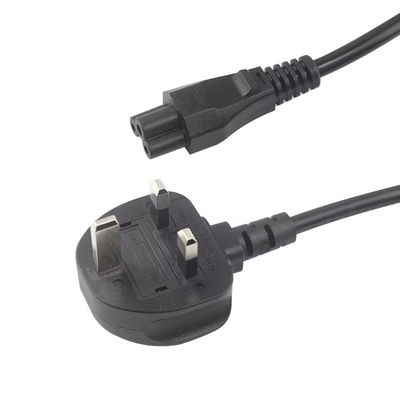 Cordon d'alimentation de 250 V 5A certifié de sécurité au Royaume-Uni à C5 pour ordinateurs portables et moniteurs