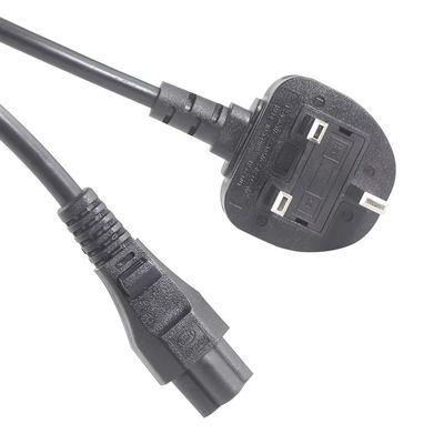 Cordon d'alimentation de 250 V 5A certifié de sécurité au Royaume-Uni à C5 pour ordinateurs portables et moniteurs