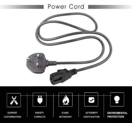 Corde électrique C15 standard britannique chaudière lourde plomb 3 broches prise IEC C15 câble pour chaudière à eau machine à café avec options
