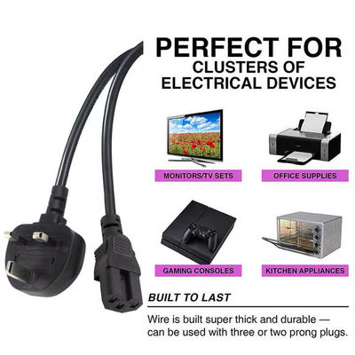 Corde électrique C15 standard britannique chaudière lourde plomb 3 broches prise IEC C15 câble pour chaudière à eau machine à café avec options