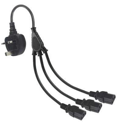 UK Plug to Multi C13 Power Cord 1.8M 250V 13A 16AWG PDU Cable pour le rack serveur/UPS/data center (BS1363/IEC 60320/RoHS) Le câble est équipé d'un câble électrique pour le rack serveur/UPS/data center.