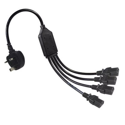 UK Plug to Multi C13 Power Cord 1.8M 250V 13A 16AWG PDU Cable pour le rack serveur/UPS/data center (BS1363/IEC 60320/RoHS) Le câble est équipé d'un câble électrique pour le rack serveur/UPS/data center.